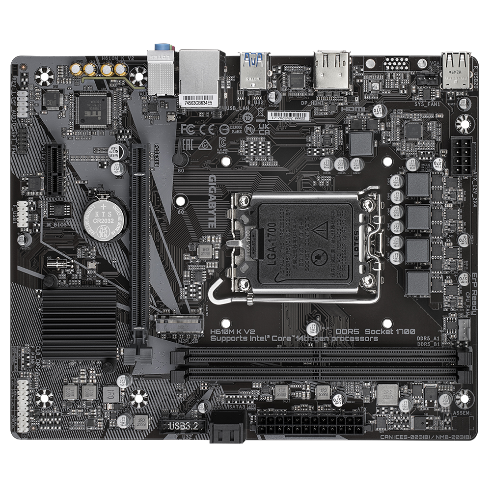 Foto 5 pulgar | Mb Gigabyte H610m K V2 Intel 1700 Ddr5 128gb M-atx H610m K V2