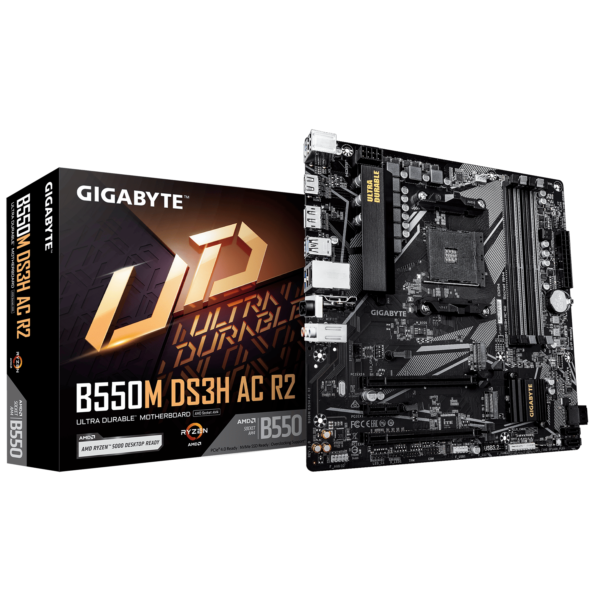 Foto 2 pulgar | Mb Gigabyte B550m Ds3h Ac R2 Ryzen Am5 Ddr4 128gb M-atx B550m Ds3h Ac R2