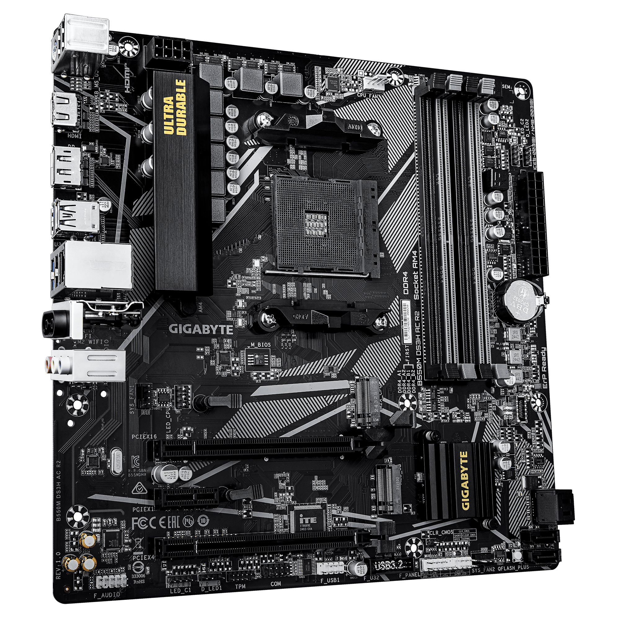 Foto 4 pulgar | Mb Gigabyte B550m Ds3h Ac R2 Ryzen Am5 Ddr4 128gb M-atx B550m Ds3h Ac R2