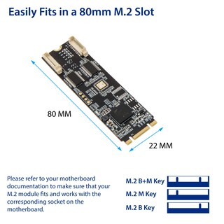 Foto 3 | Tarjeta Controladora Io Crest De 2 Puertos Rs-232 Db9 Serial M.2 B+m - Venta Internacional.