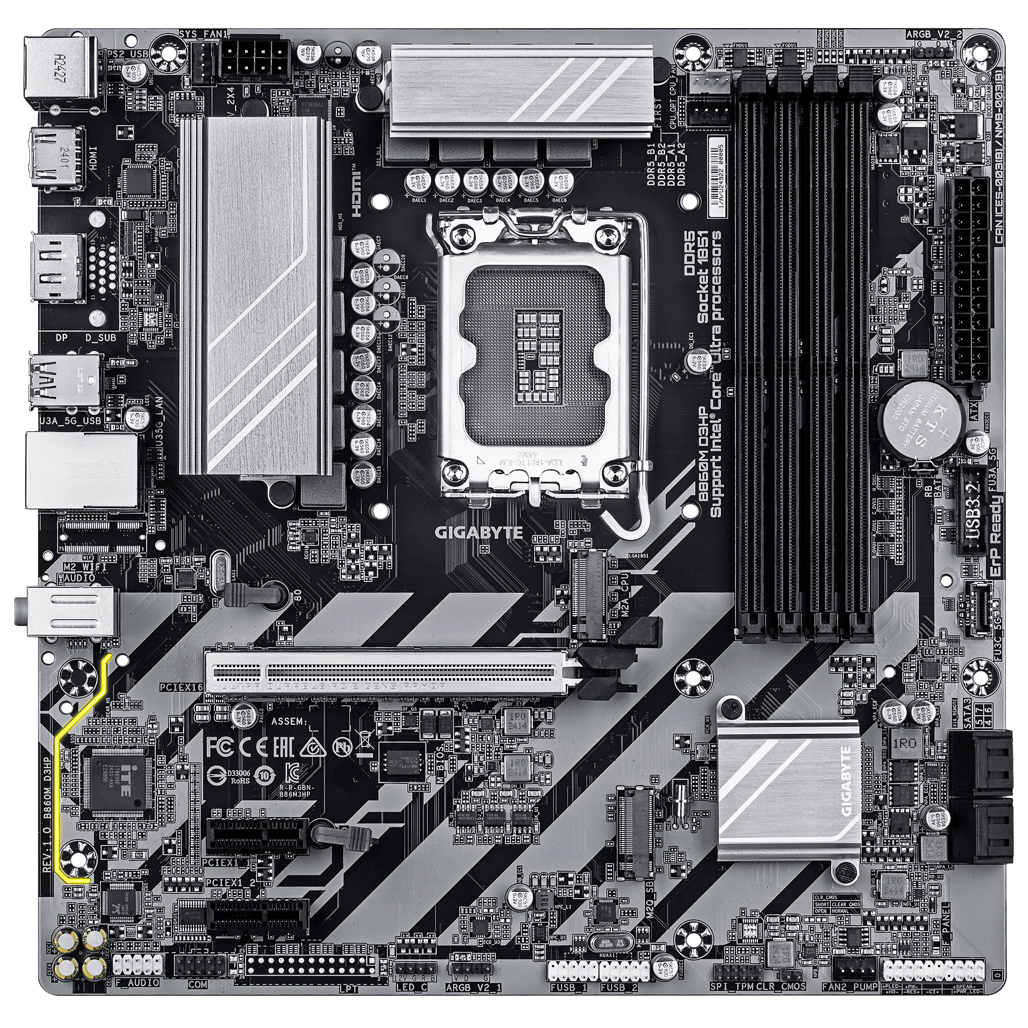 Foto 4 pulgar | Mb Gigabyte B860m D3hp Intel 1851 Ddr5 256gb M-atx B860m D3hp