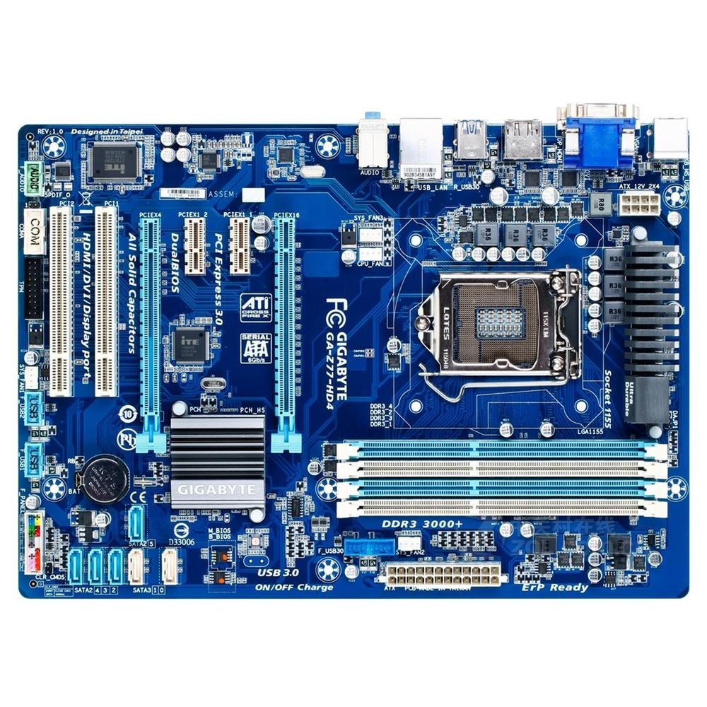 Placa Madre Gigabyte Ga-z77-hd4 Lga 1155 Atx Usada - Venta Internacional.