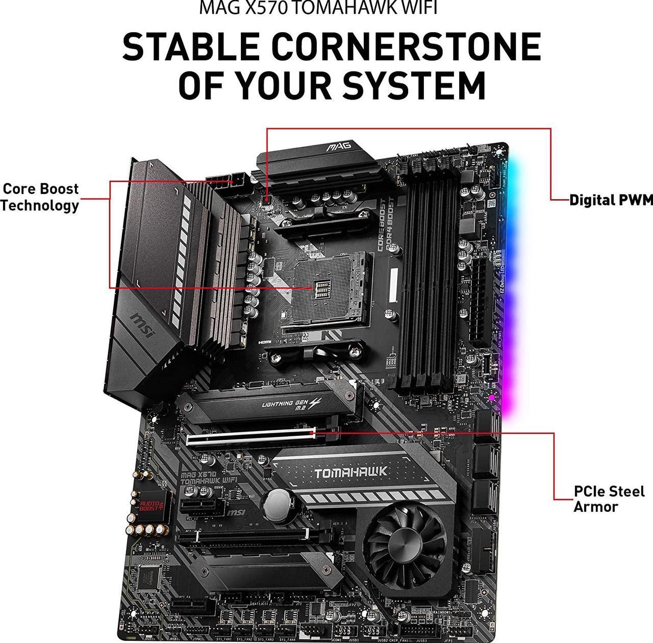 Foto 3 pulgar | Placa Base Msi Mpg X570 Tomahawk Wifi Socket Am4 Atx Usada - Venta Internacional.