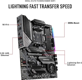 Foto 3 | Placa Base Msi Mpg X570 Tomahawk Wifi Socket Am4 Atx Usada - Venta Internacional.