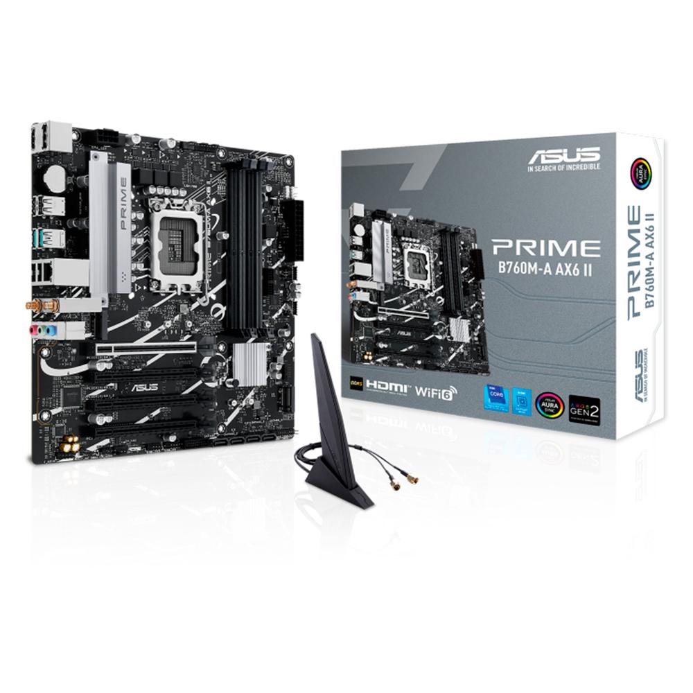 Foto 2 pulgar | Tarjeta Madre Asus Prime B760m-a Ax6 Ii Lga 1700 4x Ddr5 3x M.2 Pcie 4.0 2x Usb-c Wifi 6 Bt 5.3 Micro Atx