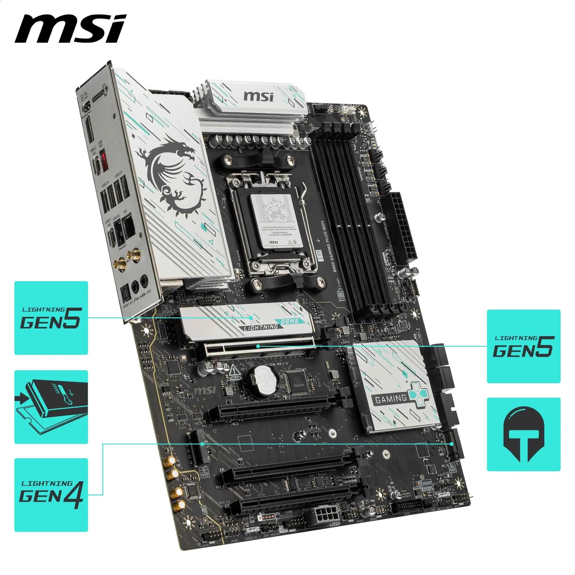 Foto 5 | Placa Madre Msi B850 Gaming Plus Wifi Atx Compatible Con Amd Ryzen - Venta Internacional.