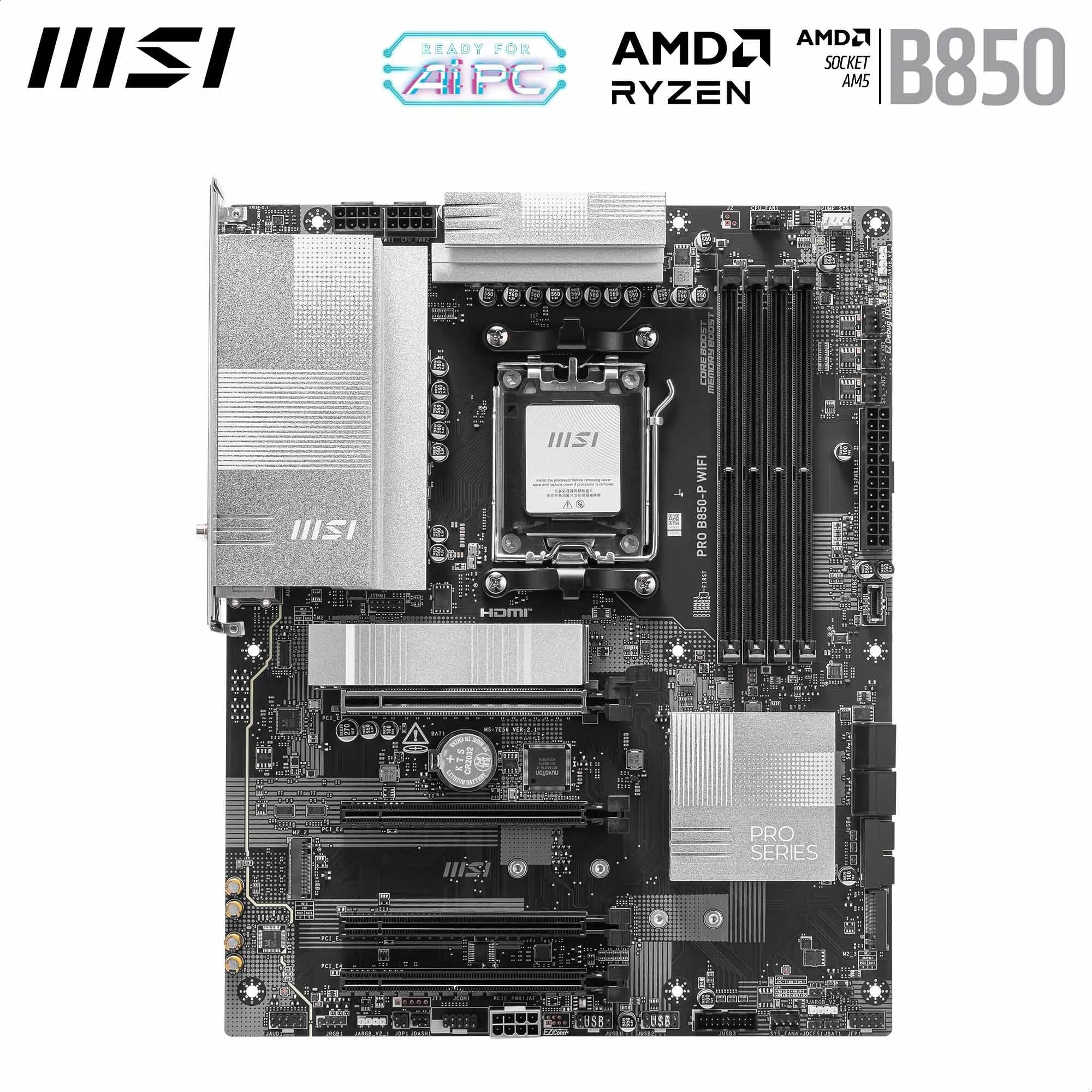 Foto 3 pulgar | Placa Madre Msi Pro B850-p Wifi Atx Para Amd Ryzen Con Ddr5 - Venta Internacional.