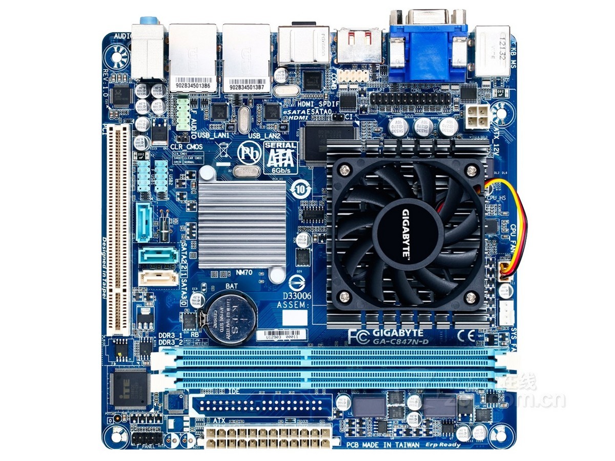 Foto 2 pulgar | Placa Madre Gigabyte Ga-c847n-d Con Cpu Intel Nm70 Mini-itx - Venta Internacional.