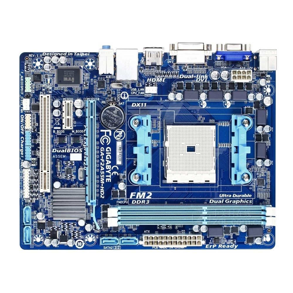 Foto 2 pulgar | Placa Madre Gigabyte Ga-f2a55m-hd2 Socket Fm2 Amd A55 Ddr3 - Venta Internacional.