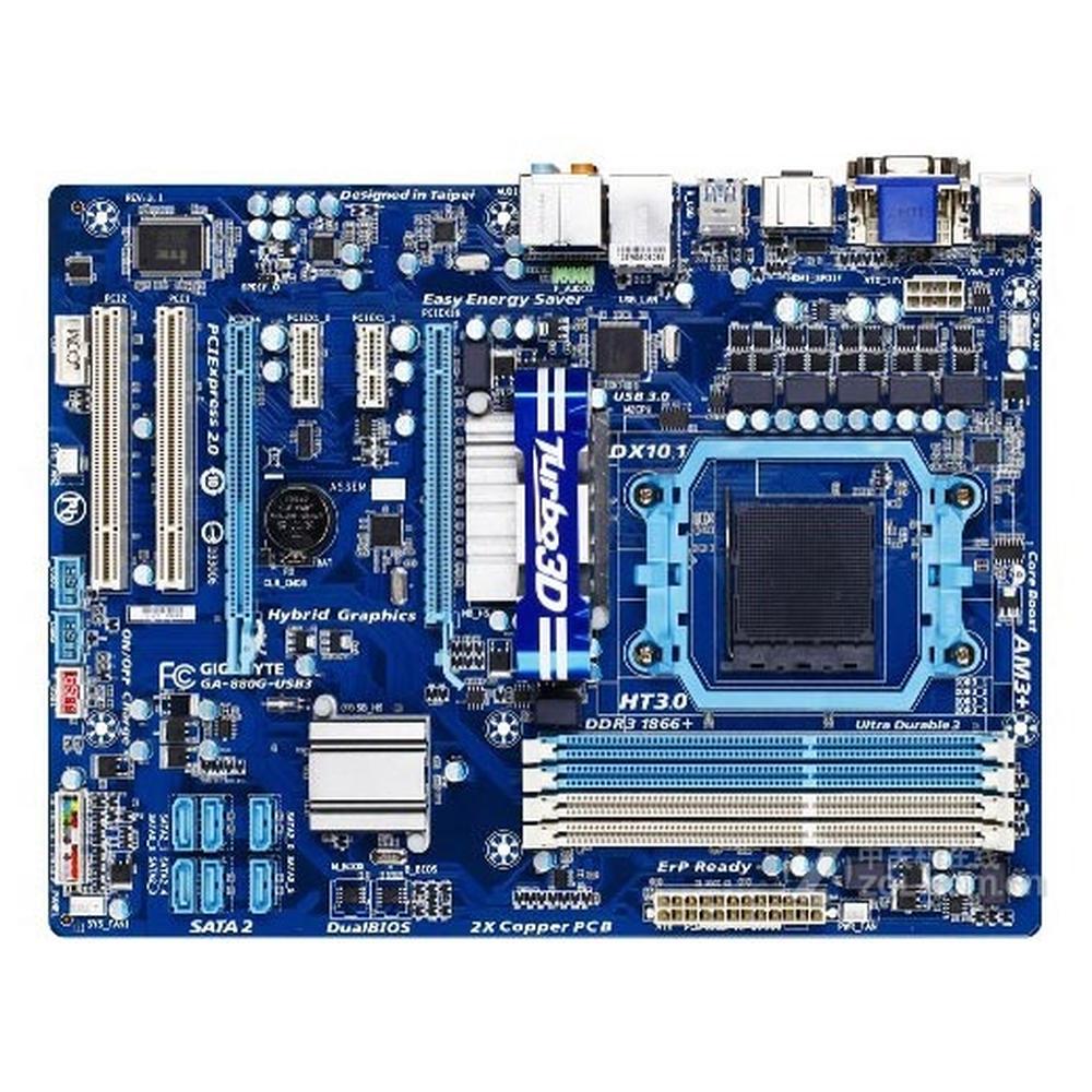 Foto 1 | Placa Base Gigabyte Ga-880g-usb3 Socket Am3 Amd 880g Ddr3 Atx - Venta Internacional.