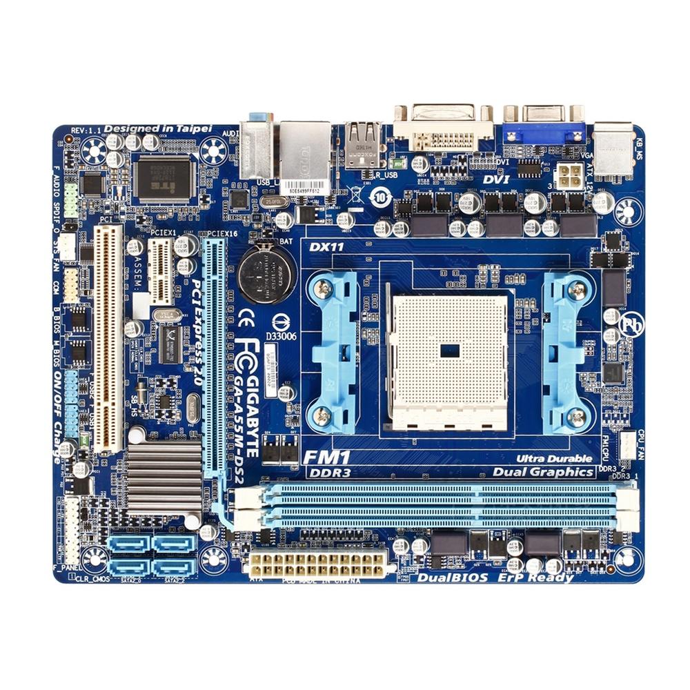 Foto 2 pulgar | Placa Madre Gigabyte Ga-a55m-ds2 Socket Fm1 Amd A55 Ddr3 - Venta Internacional.