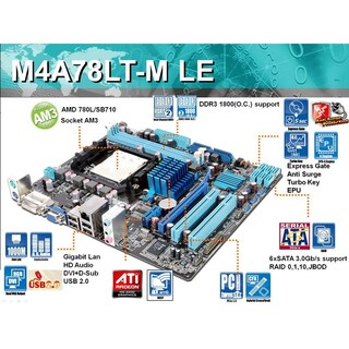 Foto 1 | Placa Base Asus M4a78lt-m Le Socket Am3 Amd 760g Ddr3 - Venta Internacional.