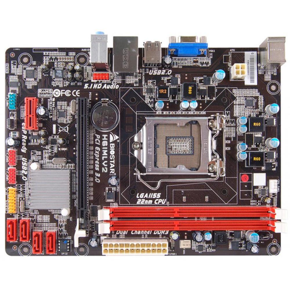 Foto 2 pulgar | Placa Madre Biostar H61mlv2 Lga 1155 Intel H61 Ddr3 Micro Atx - Venta Internacional.