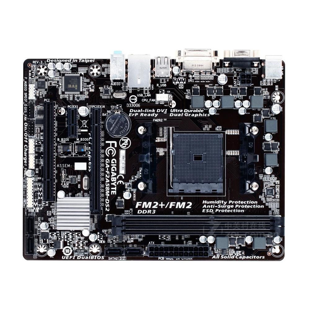 Foto 2 pulgar | Placa Madre Gigabyte Ga-f2a58m-ds2 Socket Fm2/fm2+ Amd A58 Ddr3 - Venta Internacional.