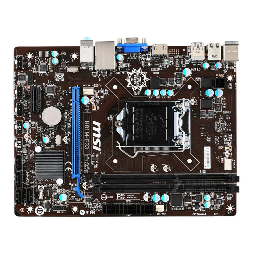 Foto 1 | Placa Madre Msi H81m-e33 Lga 1150 Intel H81 Ddr3 Micro Atx - Venta Internacional.