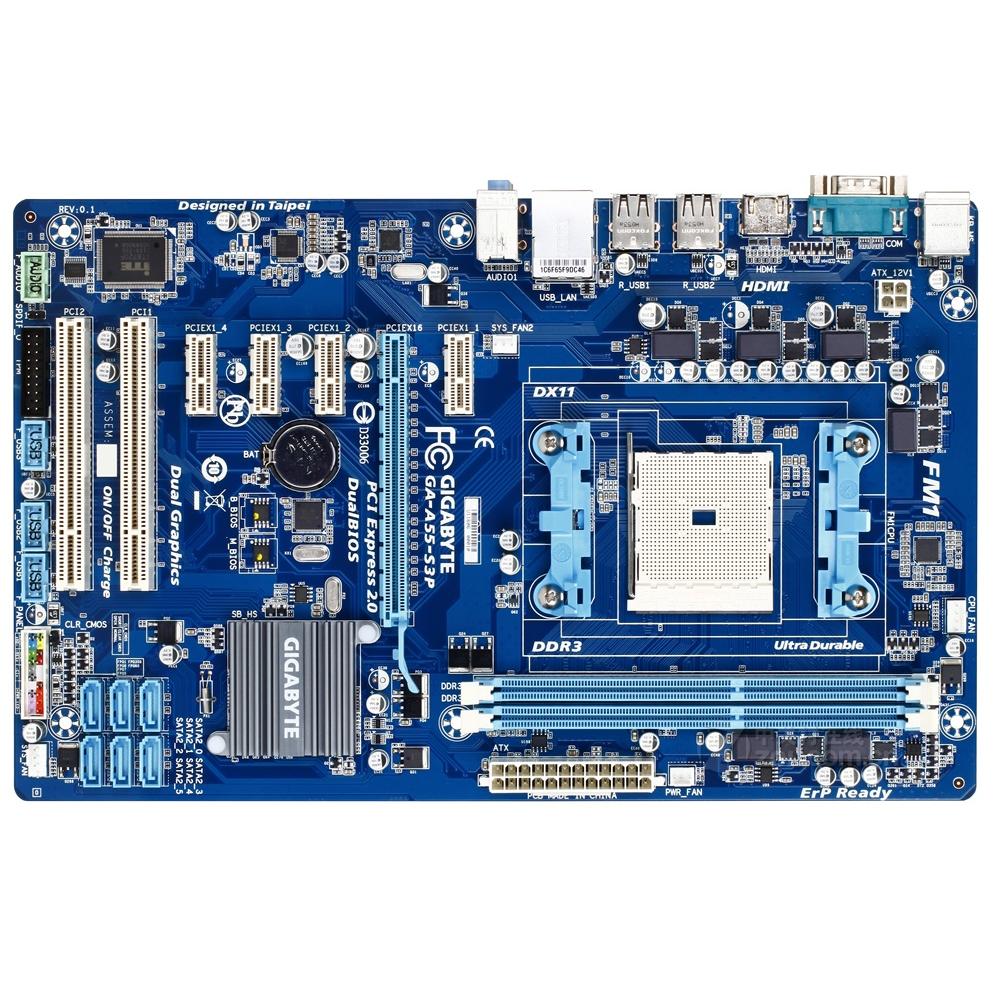 Foto 2 pulgar | Placa Madre Gigabyte Ga-a55-s3p Socket Fm1 Amd A55 Ddr3 Atx - Venta Internacional.