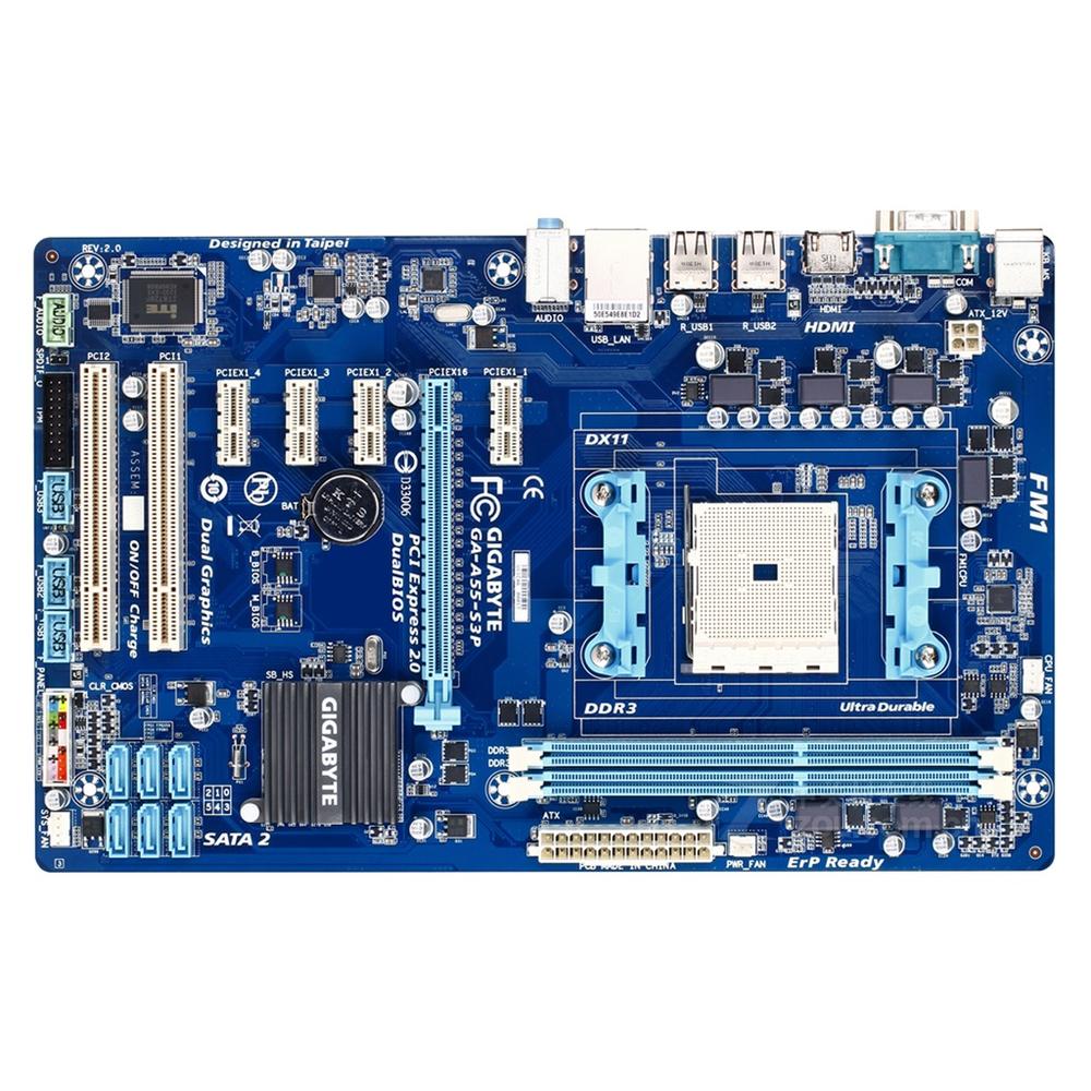 Foto 6 pulgar | Placa Madre Gigabyte Ga-a55-s3p Socket Fm1 Amd A55 Ddr3 Atx - Venta Internacional.