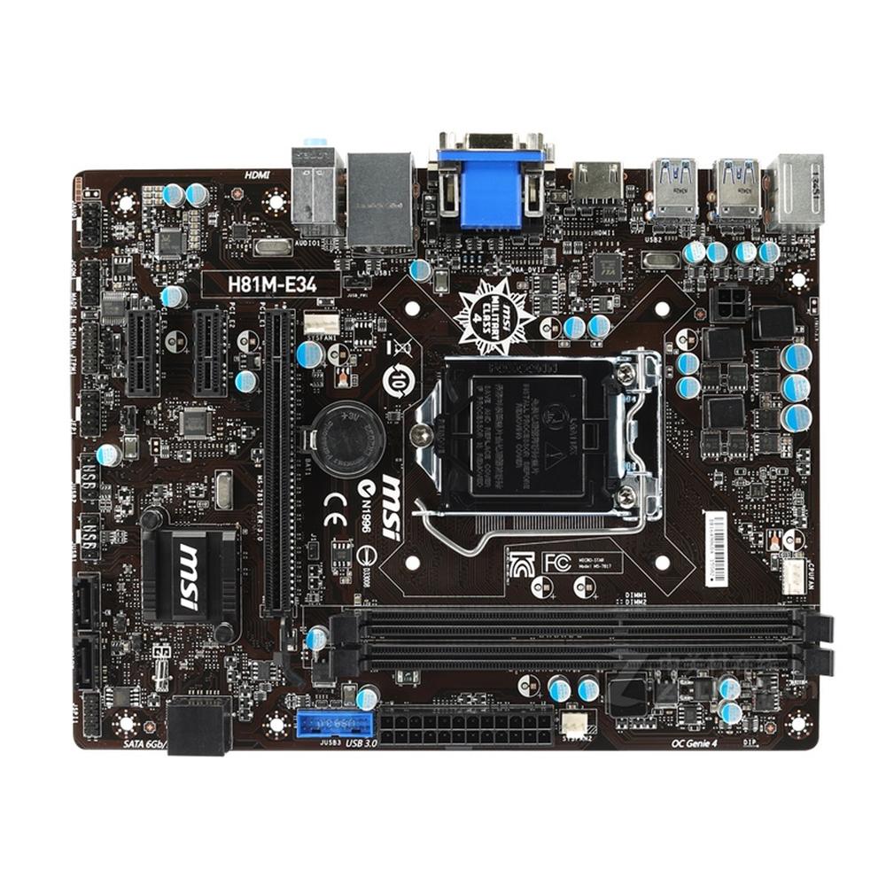 Foto 2 pulgar | Placa Madre Msi H81m-e34 Lga 1150 Intel H81 Ddr3 Micro Atx - Venta Internacional.