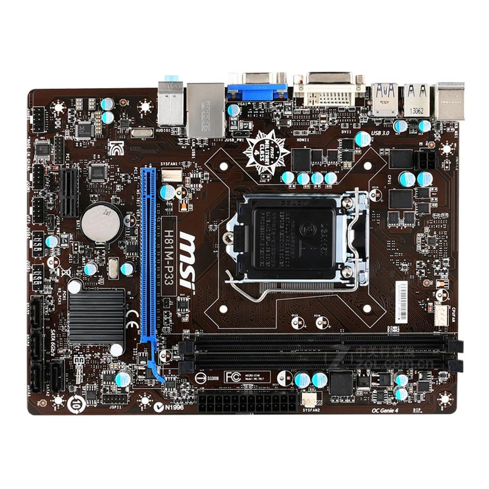 Foto 2 pulgar | Placa Madre Msi H81m-p33 Lga 1150 Intel H81 Ddr3 Micro Atx - Venta Internacional.