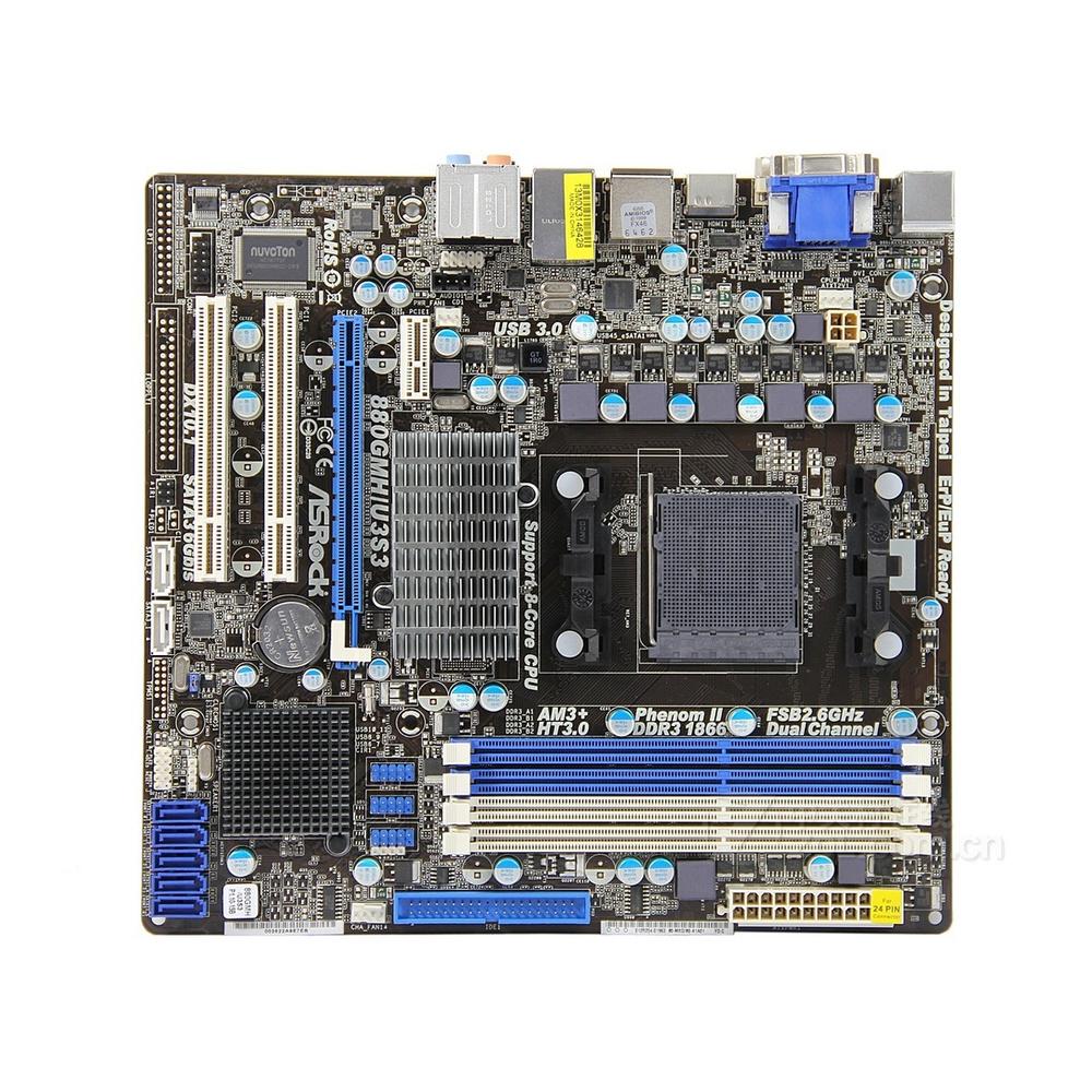 Foto 2 pulgar | Placa Base Asrock 880gmh/usb3 Con Conector Am3 Amd 880g Ddr3 Micro Atx - Venta Internacional.