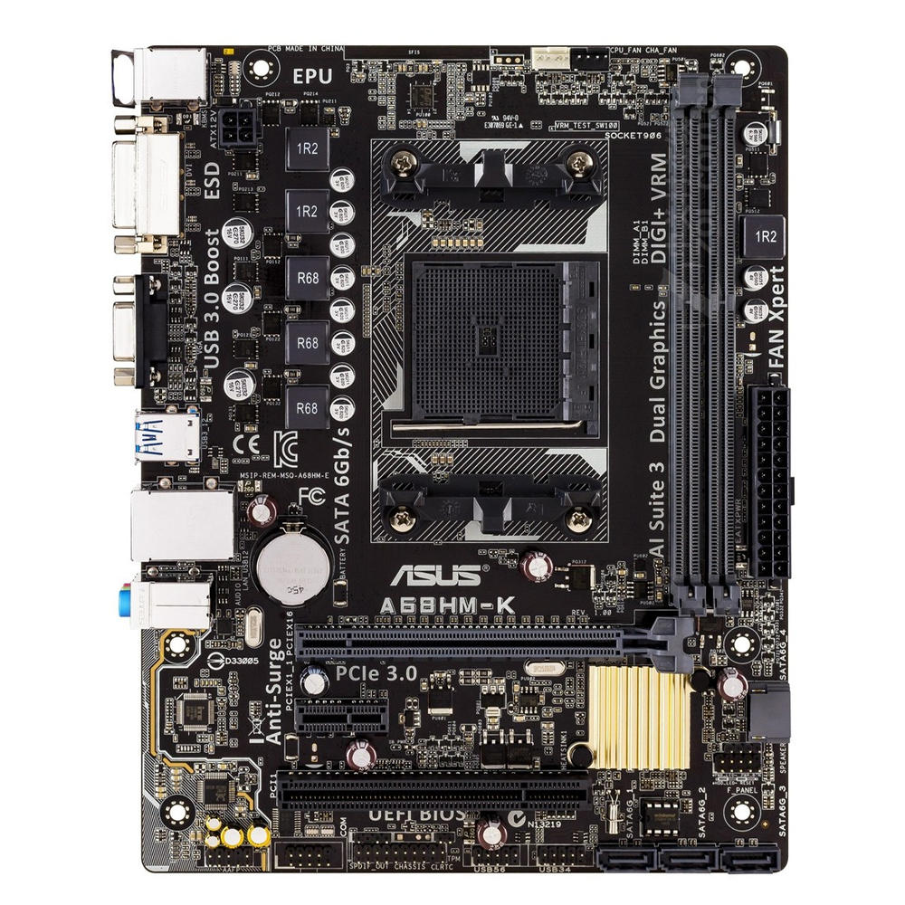 Foto 1 | Placa Base Asus A68hm-k Con Conector Fm2/fm2+ Amd A68h Ddr3 Micro Atx - Venta Internacional.
