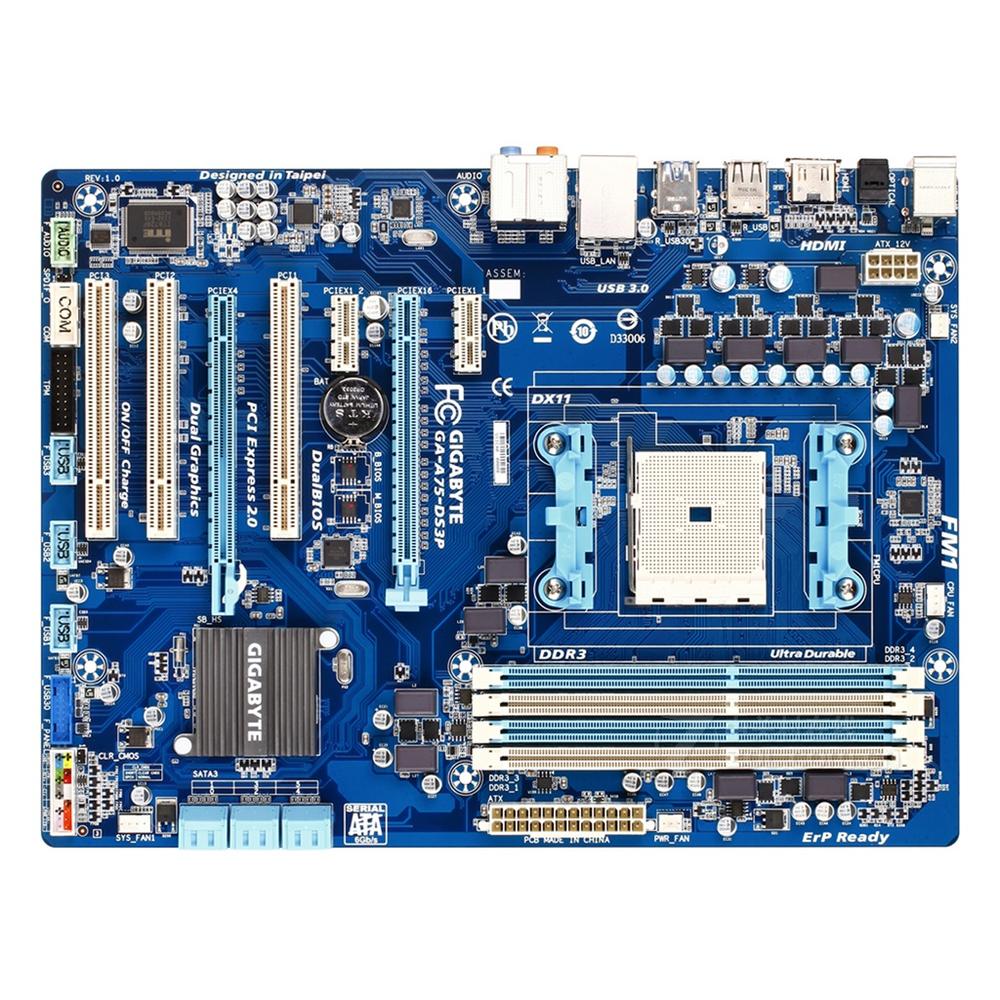 Foto 2 pulgar | Placa Madre Gigabyte Ga-a75-ds3p Socket Fm1 Amd A75 Ddr3 Atx - Venta Internacional.