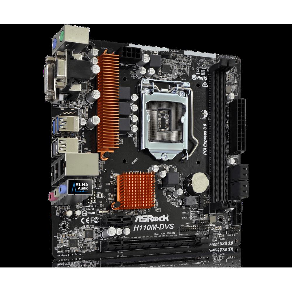 Foto 2 | Placa Madre Asrock H110m-dvs R3.0 Lga 1151 Intel H110 Ddr4 - Venta Internacional.