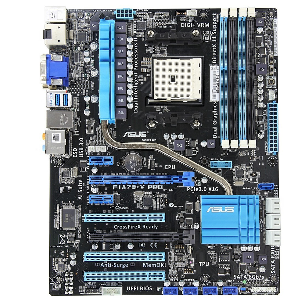 Foto 2 pulgar | Placa Base Asus F1a75-v Pro Socket Fm1 Amd A75 Ddr3 Atx - Venta Internacional.