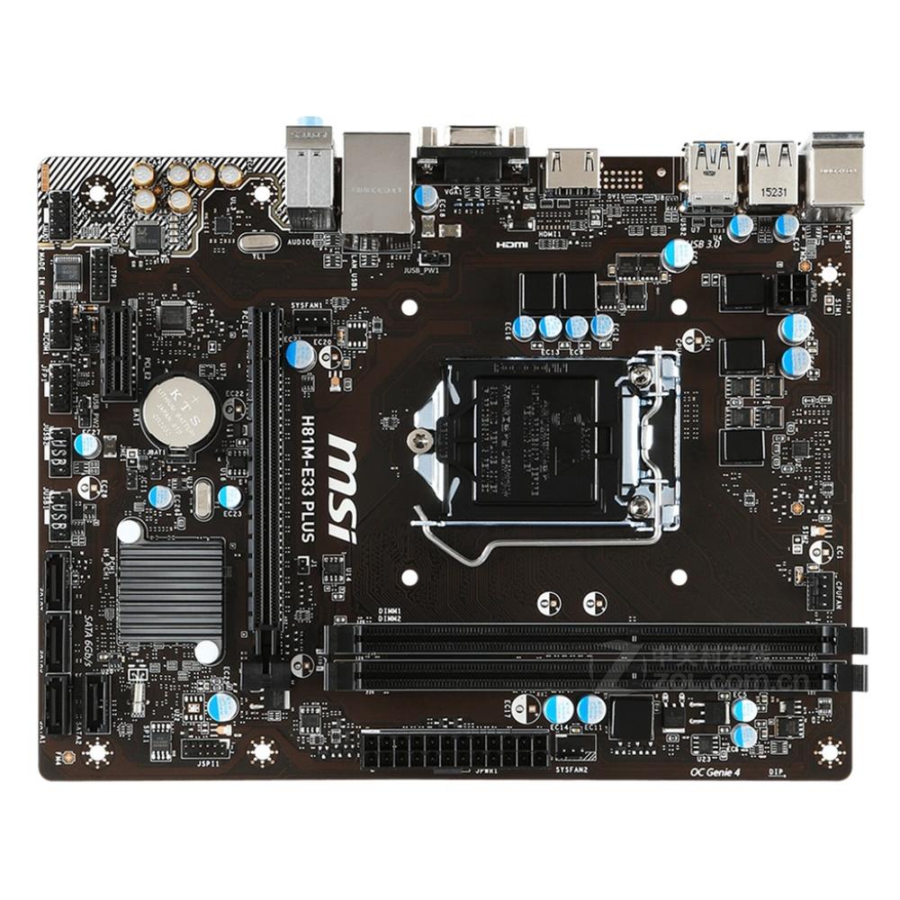 Foto 2 pulgar | Placa Madre Msi H81m-e33 Plus Lga 1150 Intel H81 Ddr3 16 Gb - Venta Internacional.