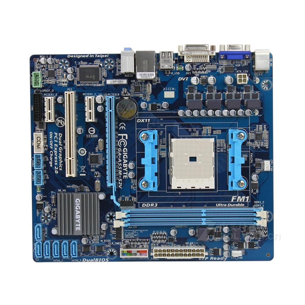 Foto 2 pulgar | Placa Madre Gigabyte Ga-a55m-s2v Socket Fm1 Amd A55 Ddr3 - Venta Internacional.