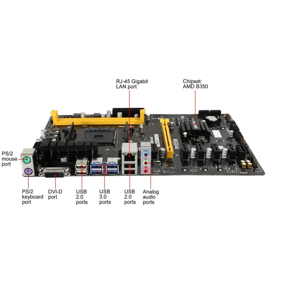 Foto 3 | Placa Madre Biostar Tb350-btc Am4 Amd B350 Ddr4 Atx Usada - Venta Internacional.