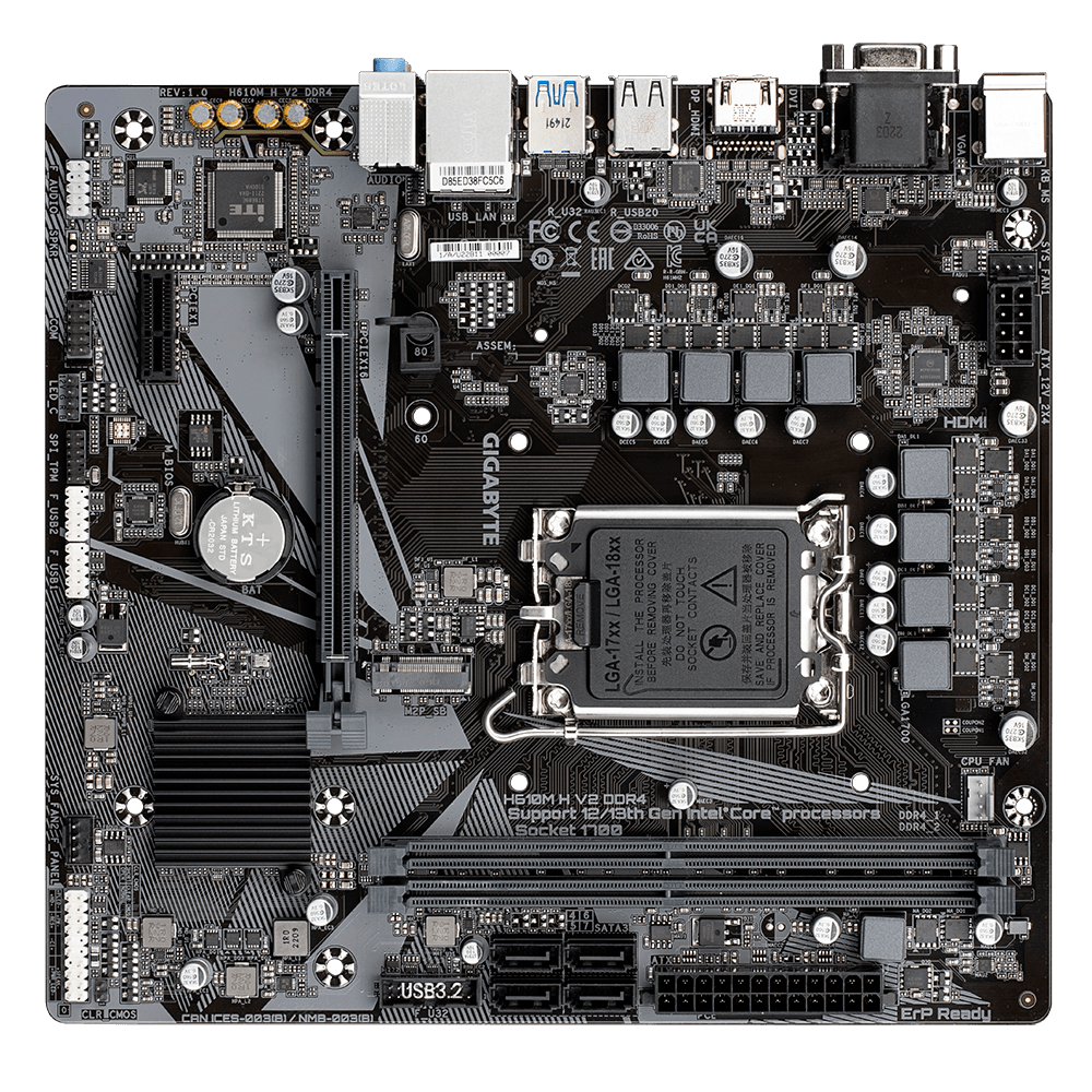 Foto 6 pulgar | Mb Gigabyte H610m H V2 Intel 1700 Ddr4 64gb Rev 1.0 Hdmi H610m H V2