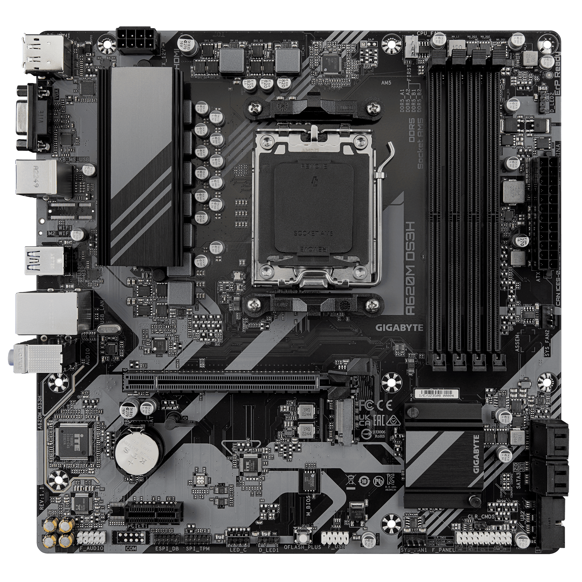 Foto 3 pulgar | Mb Gigabyte A620m Ds3h Am5 Ddr5 256gb Rev 1-1 Hdmi A620m Ds3h