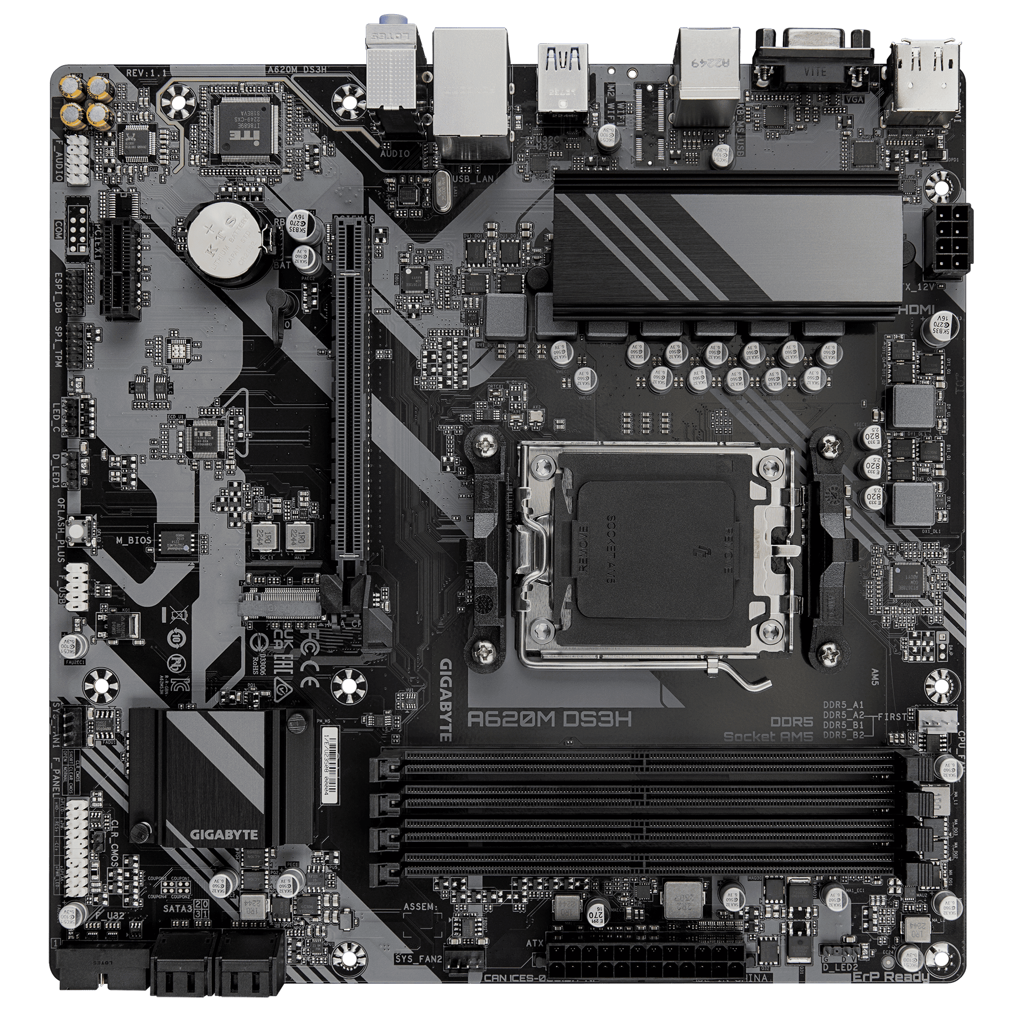 Foto 5 pulgar | Mb Gigabyte A620m Ds3h Am5 Ddr5 256gb Rev 1-1 Hdmi A620m Ds3h