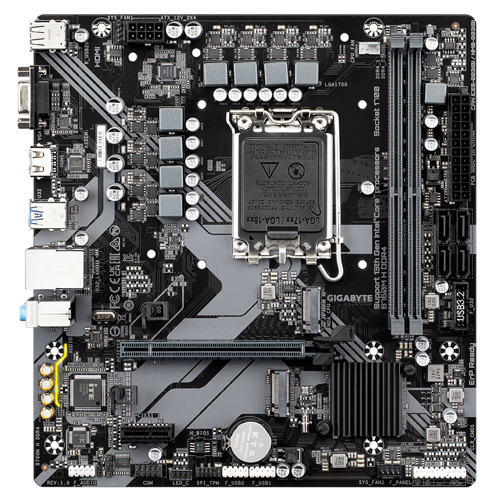 Foto 3 pulgar | Mb Gigabyte B760m H Intel 1700 Ddr4 64gb Rev 1 Hdmi B760m H Ddr4