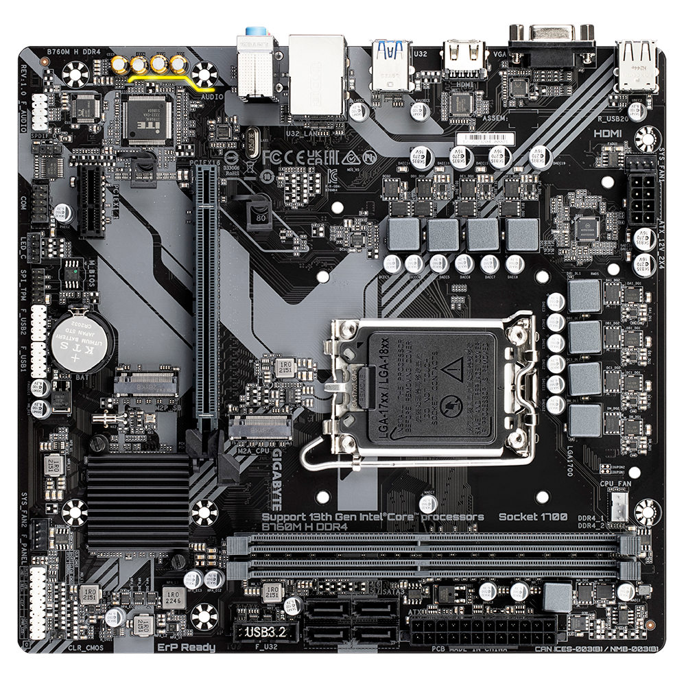 Foto 6 pulgar | Mb Gigabyte B760m H Intel 1700 Ddr4 64gb Rev 1 Hdmi B760m H Ddr4