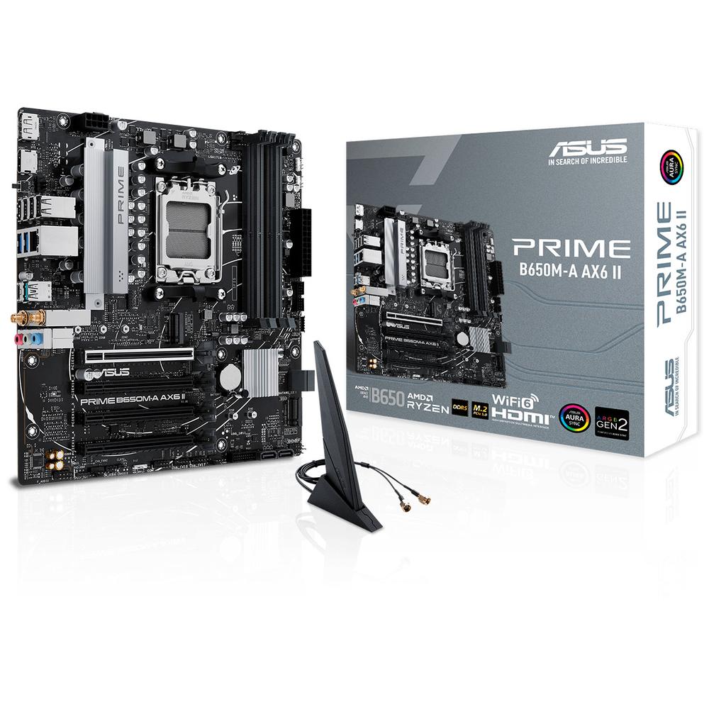 Foto 2 pulgar | Tarjeta Madre Asus Prime B650m-a Ax6 Ii Am5 4x Ddr5 3x M.2 Pcie 4.0 Usb-c Wifi 6 Bt 5.3 Micro Atx
