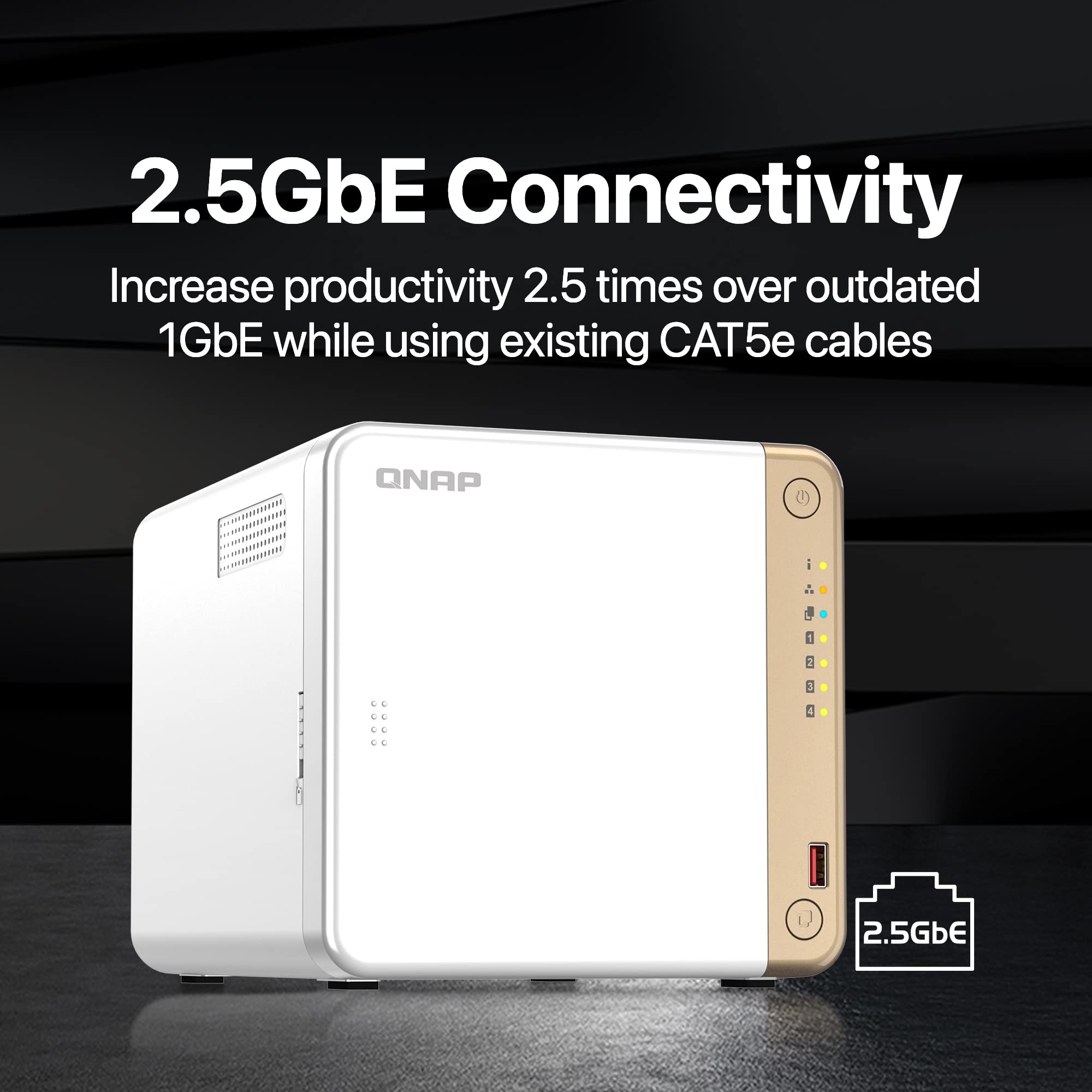 Foto 2 | Nas De Escritorio Multimedia Qnap Ts-462-4g-us De 4 Bahías Sin Disco - Venta Internacional.