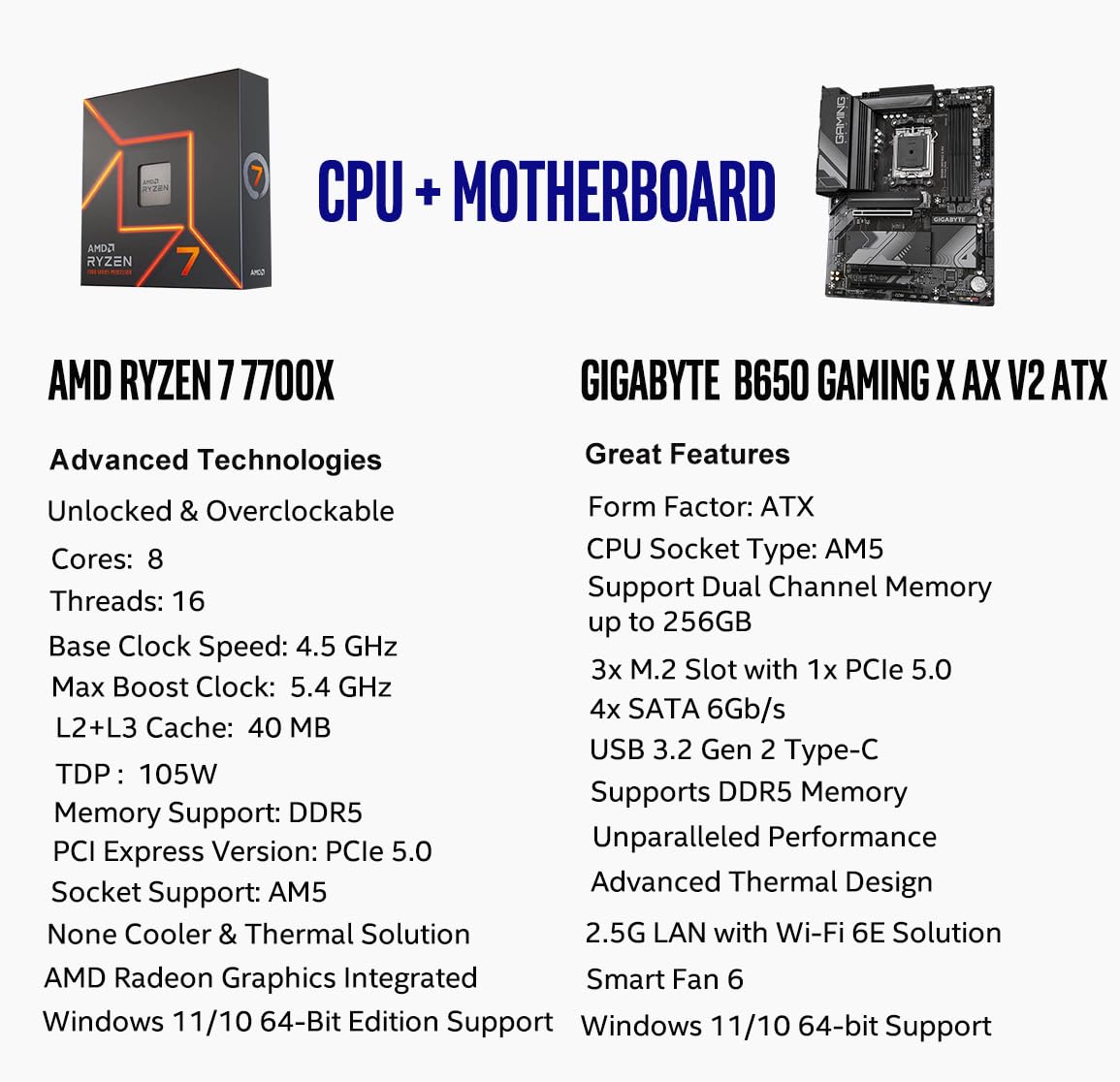Foto 3 pulgar | Procesador Cpu Inland Amd Ryzen 7 7700x Con Gigabyte B650 - Venta Internacional.