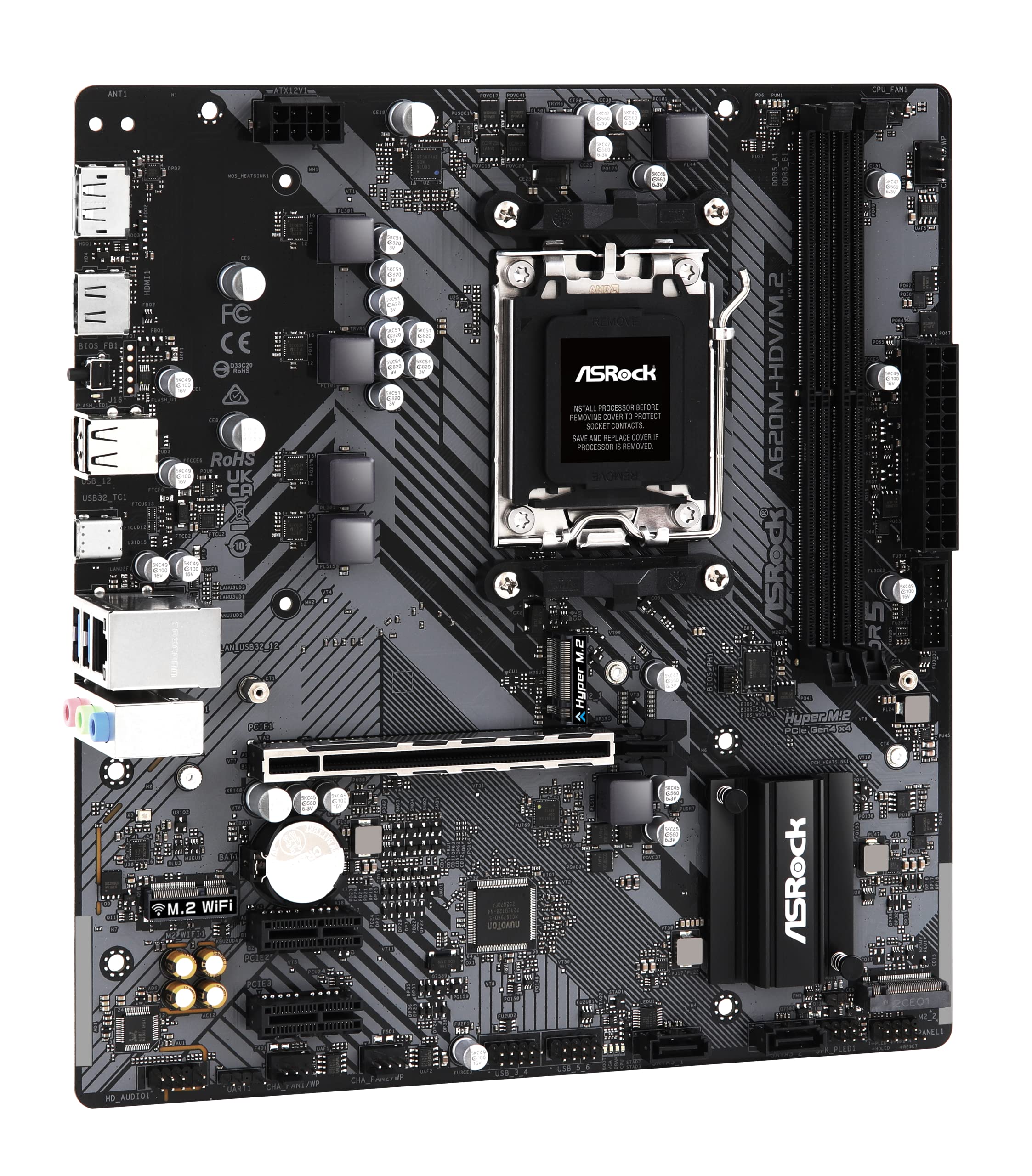 Foto 3 pulgar | Placa Base Asrock A620m-hdv/m.2 Para Amd Ryzen Serie 7000 - Venta Internacional.