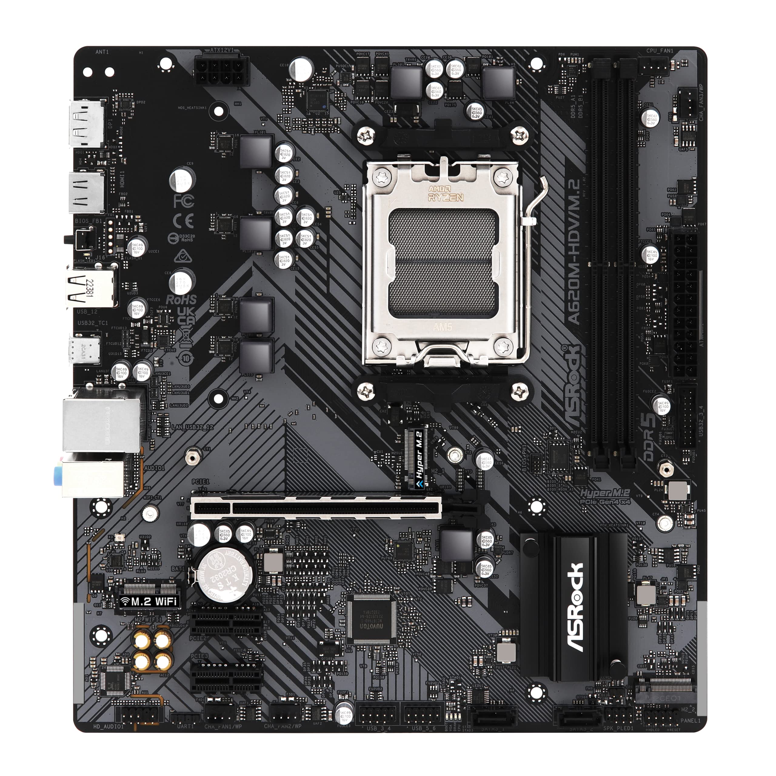 Foto 4 pulgar | Placa Base Asrock A620m-hdv/m.2 Para Amd Ryzen Serie 7000 - Venta Internacional.