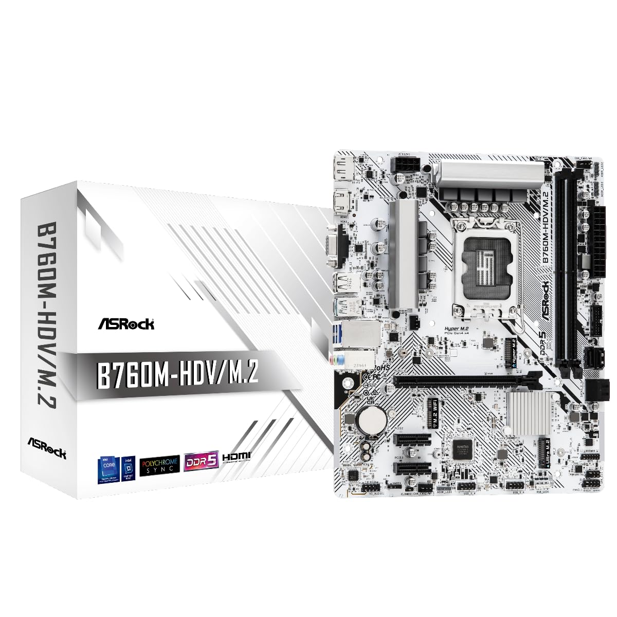 Foto 2 pulgar | Placa Madre Asrock B760m-hdv/m.2 Intel Lga1700 Ddr5 - Venta Internacional.