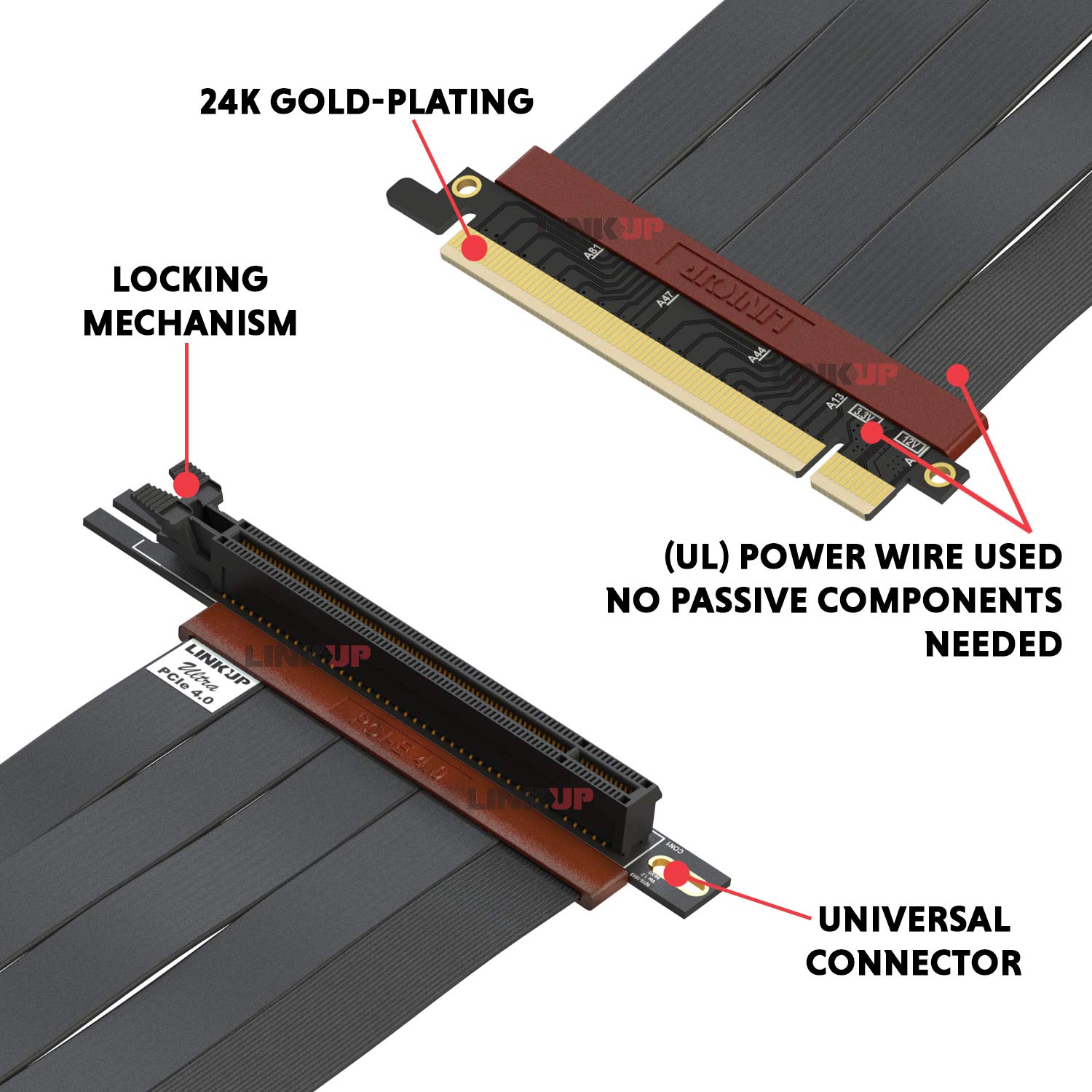 Foto 3 pulgar | Cable Vertical Pcie 4.0 X16 Linkup Ultra Blindado De 20 Cm - Venta Internacional.