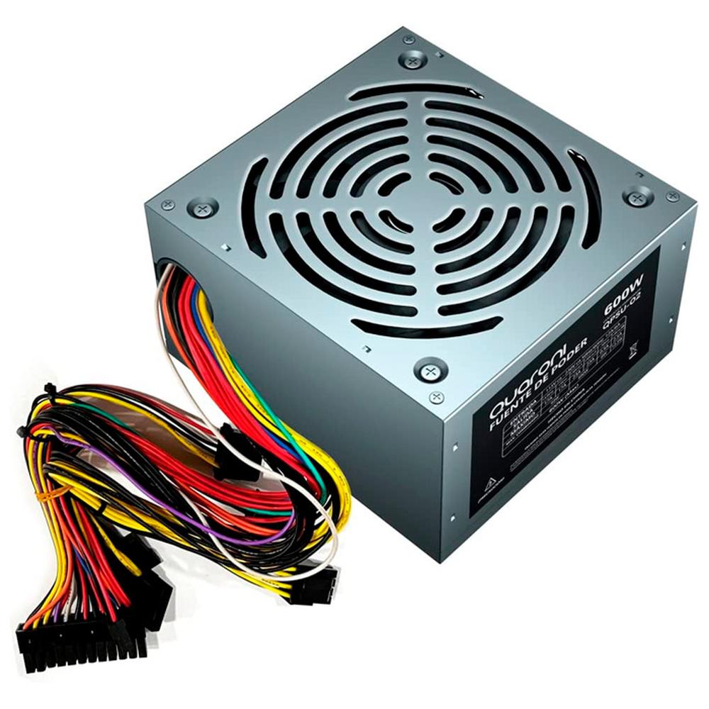 Foto 3 | Fuente De Poder PC 600w Quaroni Atx 24p Sata Qpsu-02 color Gris