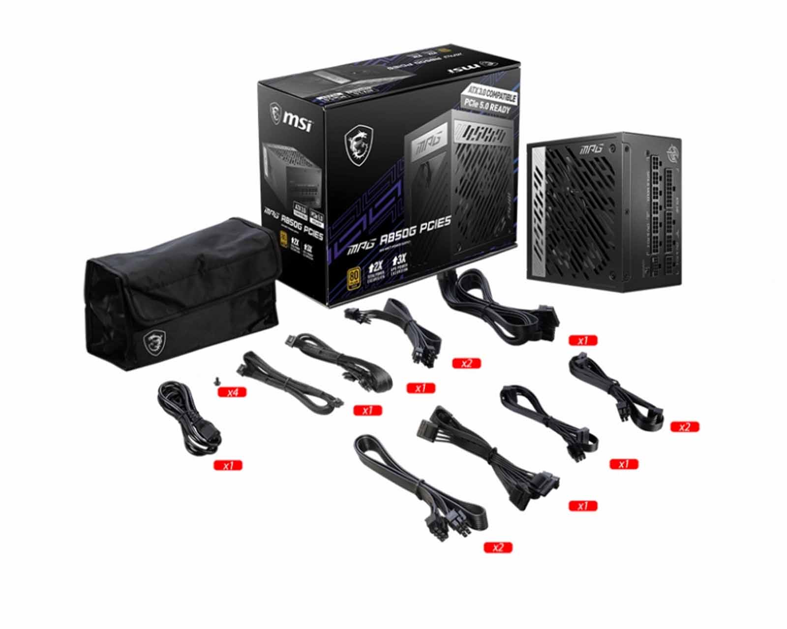 Foto 5 pulgar | Fuente de Poder MSI MPG A850G color Negro PCIE5 80 Plus Gold 24-PIN ATX 135 MM 850 W