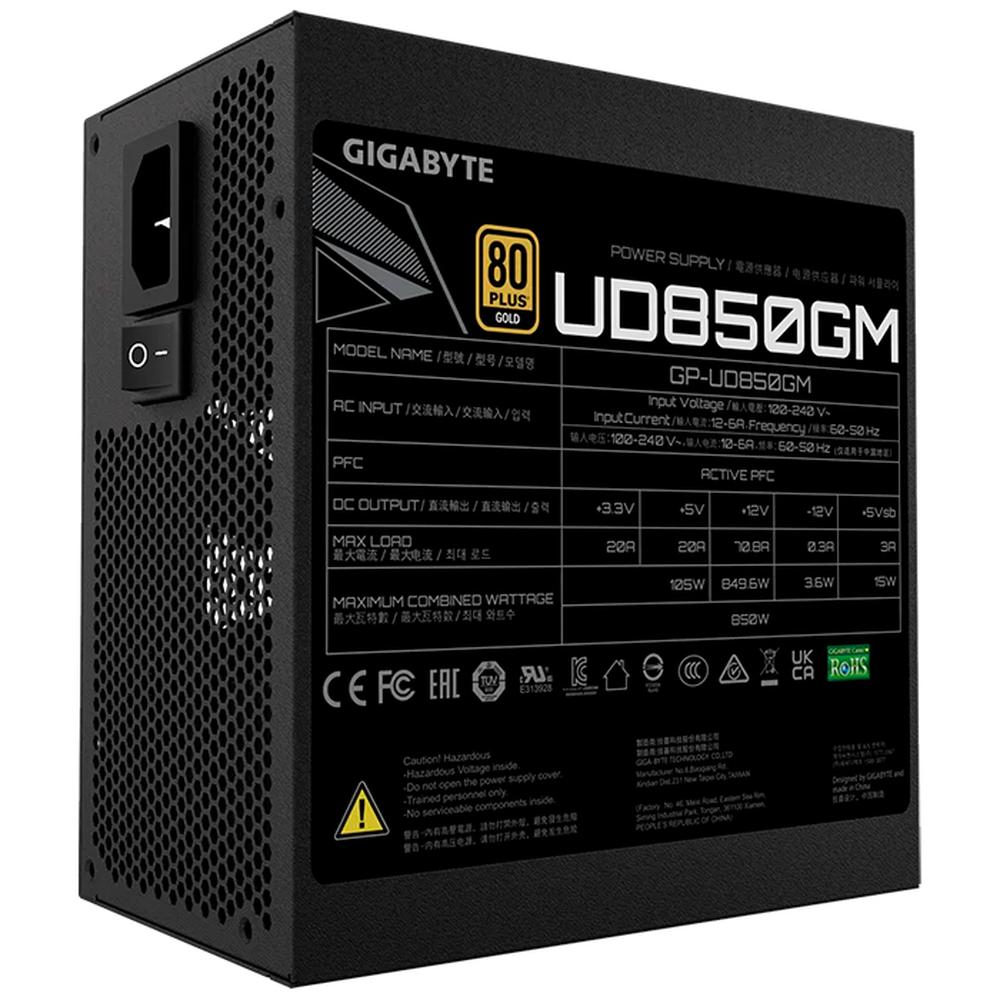 Foto 5 pulgar | Fuente de Poder Gamer Gigabyte GP-UD850GM 80 Plus Gold Gp-ud850gm Color Negro