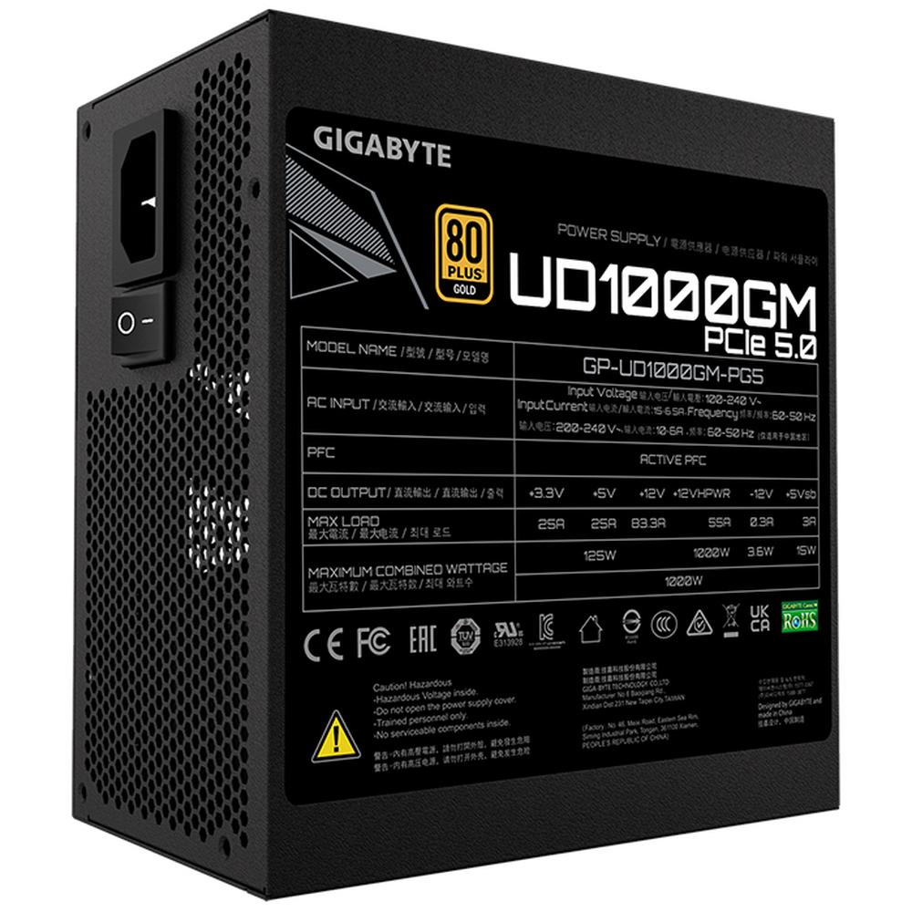 Foto 3 | Fuente de Poder Pc 1000w Gamer Gigabyte 80 Plus Gold Gp-ud1000gm Pg5 color Negro