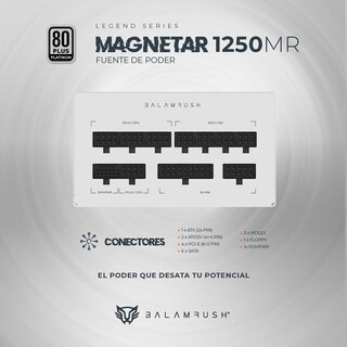 Foto 4 | Fuente de Poder PC 1250W Gamer Balam Rush Magnetar 1250MR 80 Plus Platinum Modular