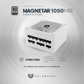 Foto 4 | Fuente de Poder PC 1050W Gamer Balam Rush Magnetar 1050MR 80 Plus Platinum Modular Blanco Br-937641