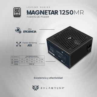 Foto 3 | Fuente de Poder PC 1250W Gamer Balam Rush Magnetar 1250MR 80 Plus Platinum Modular Negro Br-937610